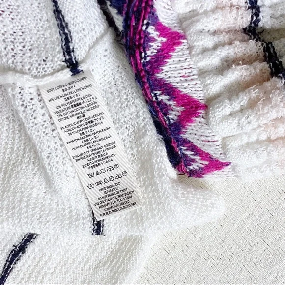 Free People Dreamland Knit Cardigan Womans Small Ivory Pink Balloon Sleeves - Picture 7 of 14